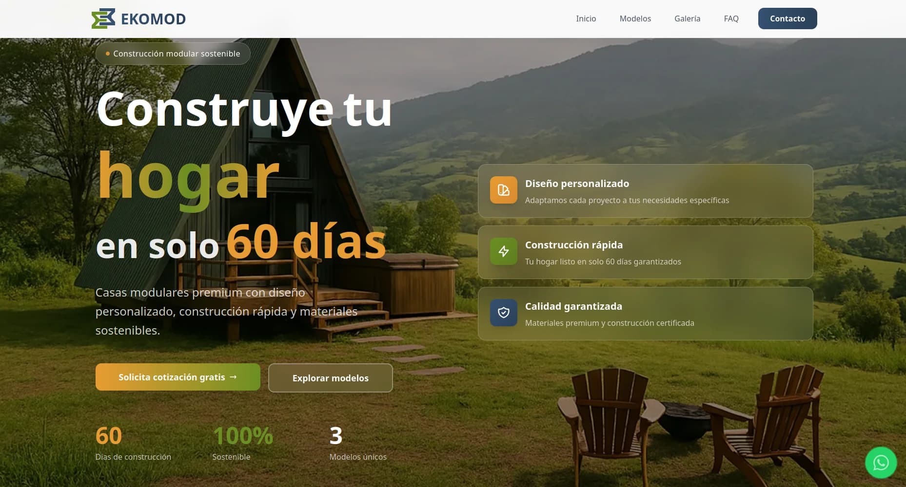 Screenshot of Ekomod showing the main interface and features