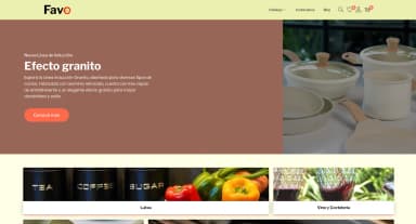 Screenshot of FaVe Cocina - Developed an e-commerce website for kitchenware, integrating product galleries, a blog, and mobile s