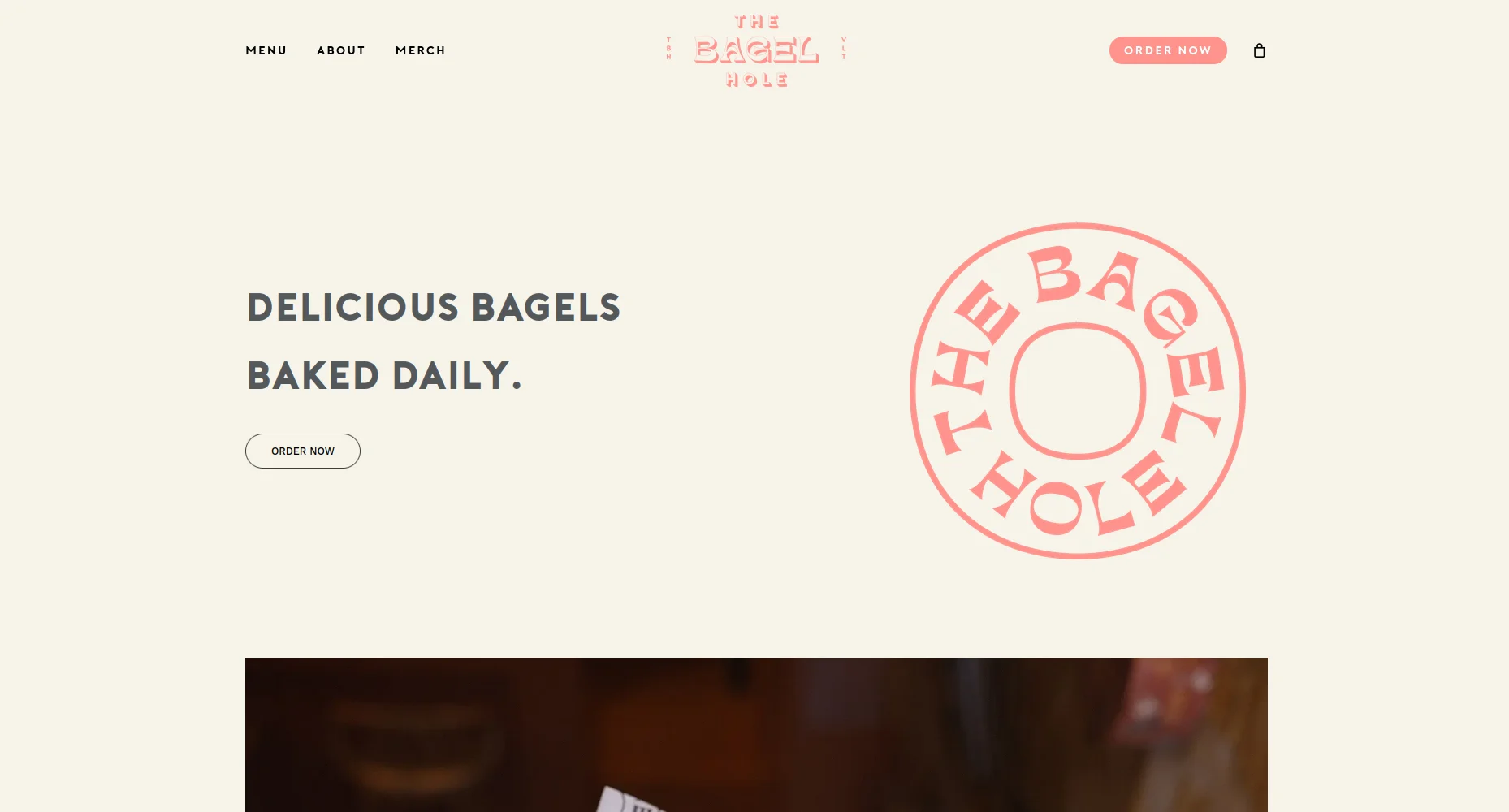 Screenshot of The Bagel Hole showing the main interface and features